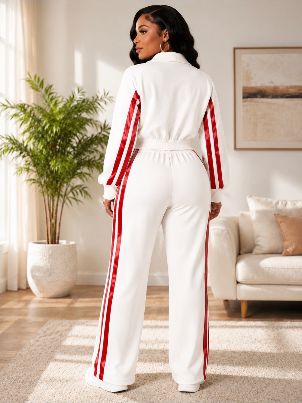 NEW Y2K Style Striped Zip-Up Tracksuit Set – Size 3X-Large - Picture 4 of 11